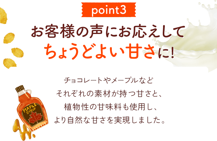 お客様の声にお応えしてちょうどよい甘さに！