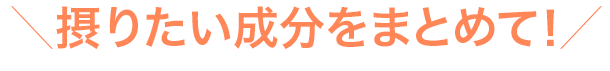 摂りたい成分をまとめて！