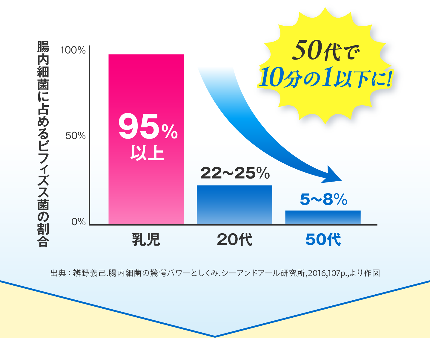 事実！ビフィズス菌は年齢とともに減少する！