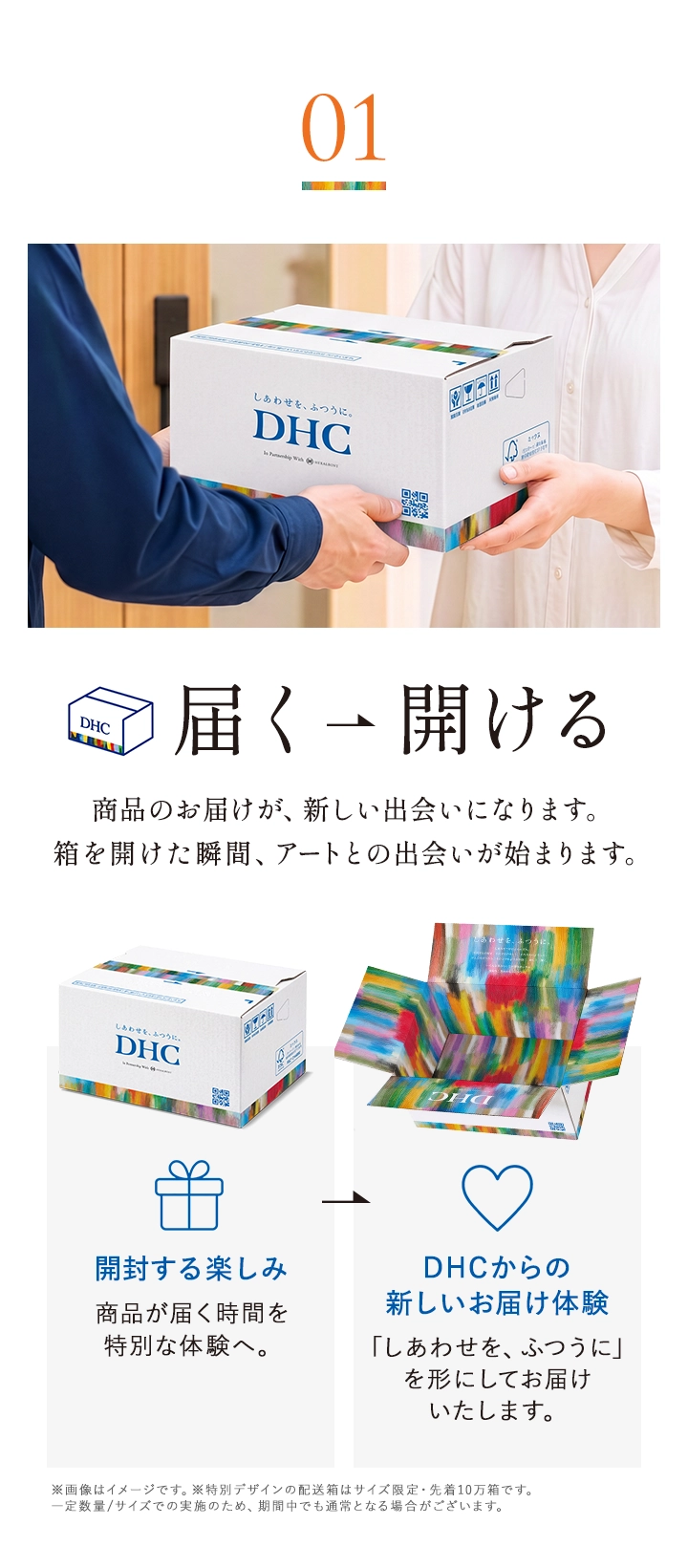 届く、開ける