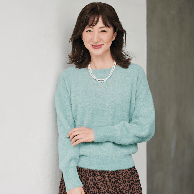 大人のフェザーラメ混ニット・プルオーバー