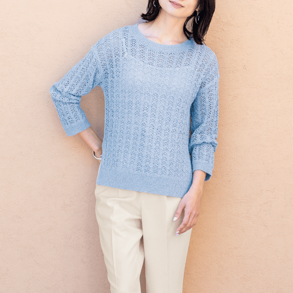 ブークレー透かし柄ニット