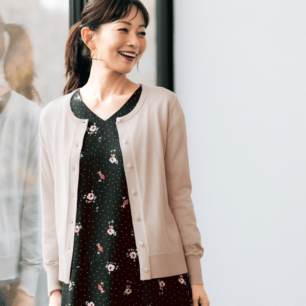 クルーネックニットカーディガン（LOC）