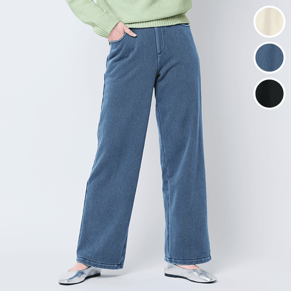 こっそりあったか・裏ボアニットデニム