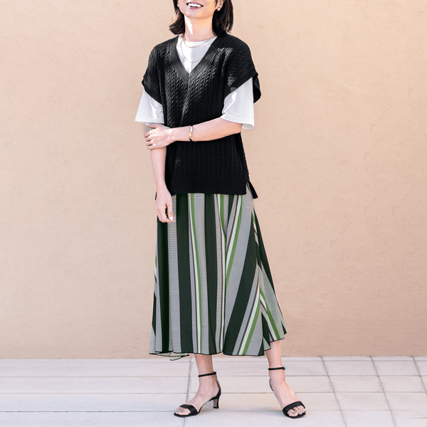 マルチストライプスカート