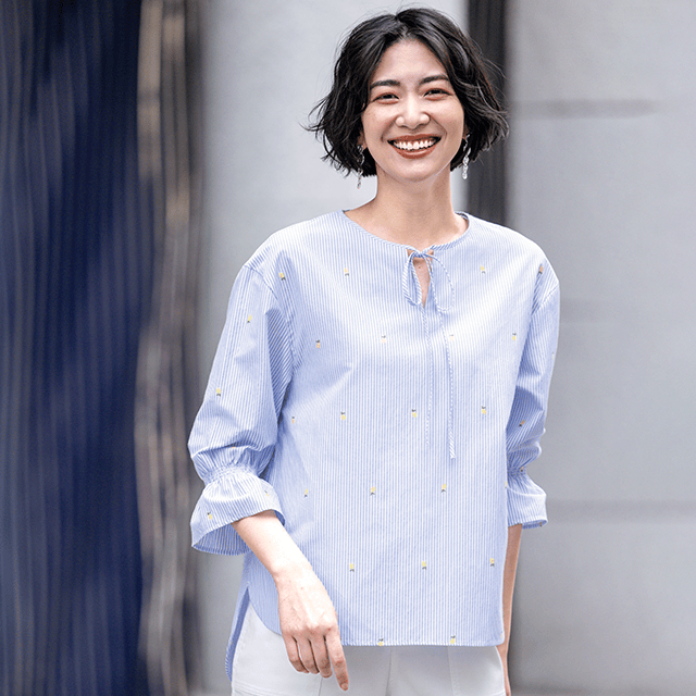 オリエンタルファブリック・レモン柄ブラウス