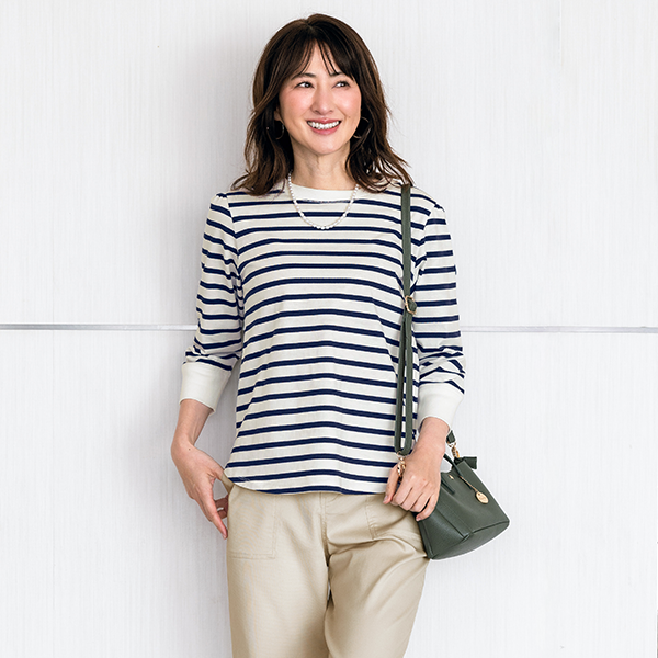 ユースフル・しっかり厚めの綿カットソー（キト抗菌）