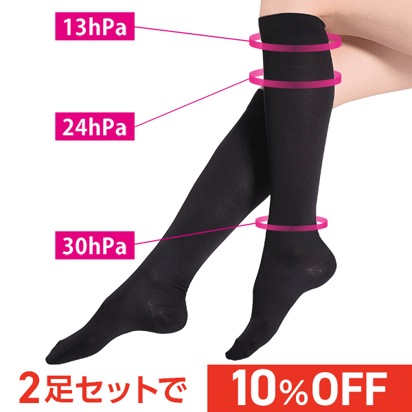 バンビーナスリムレッグ・着圧・ハイソックス・2足セット